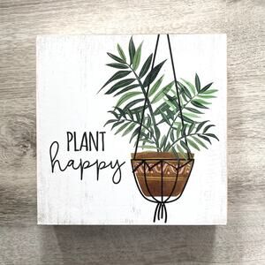 Plant Happy Tabletopper / Wall Frame in White and Pink